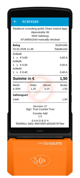 Receipt preview head down rotation