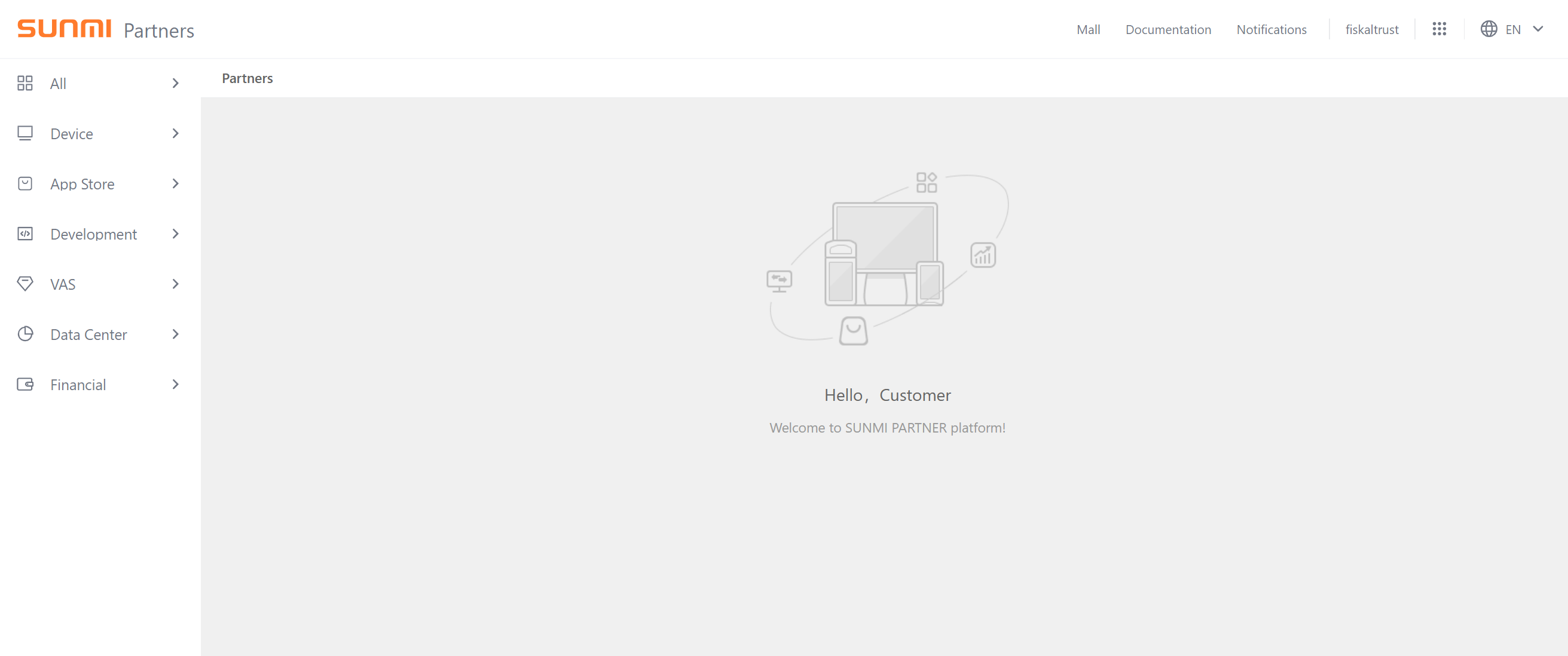 Dashboard – Sunmi Partner Portal